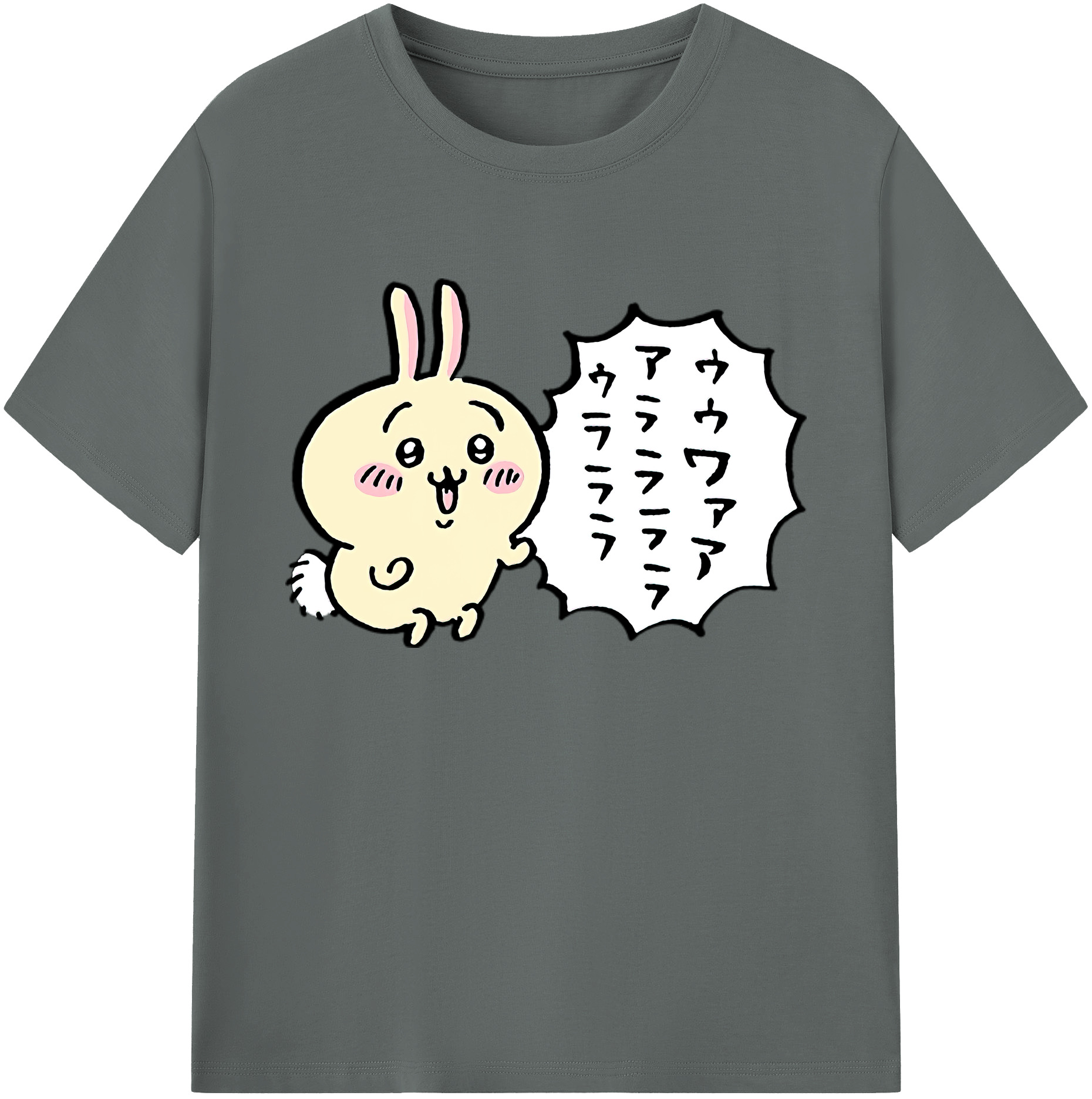 （画像用） ちいかわ うさぎ Chii-kawa usagi 綿100％ メンズ半袖Tシャツ｜肌触りやわらか＆通気性
